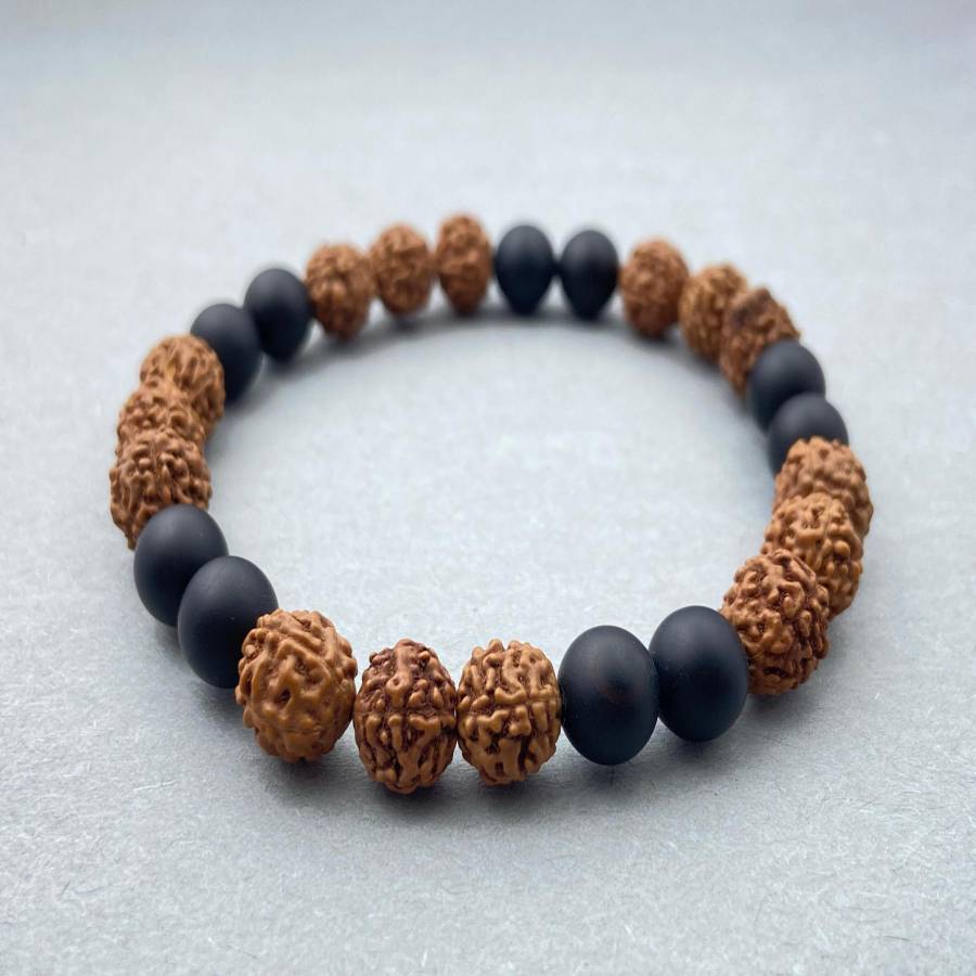 Handmade Natural Stone Beads Bracelet, Tribal Style